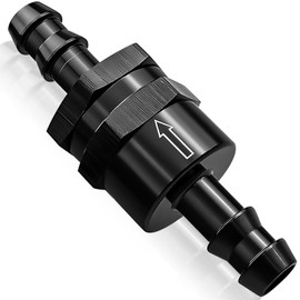 Aluminium Fuel Check Valve 3/8" Male Thread, Non Return One Way Inline Check Valve Fitting, 1.5-1500 Psi Pressure Resistance, Black
