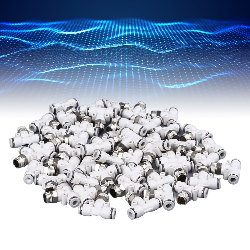 50PCS PT1/4 Hose Connectors PU Nylon Tubing T Shaped Tee
