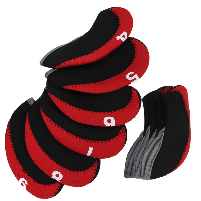 10Pcs/set Leather Golf Club Iron Head Covers Golf Putter Club