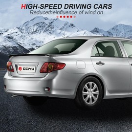 cciyu Rear Trunk Spoiler Wing w/LED Brake Fits for 2003-2013 for Toyota Corolla Rear Spoiler Wing,Matte Black