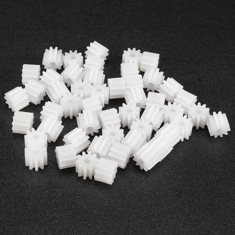 uxcell 50pcs Plastic Gears White 10 Teeth Model 102A Reduction