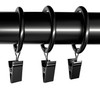 Lansian 20Pack Curtain Rings with Clips, Drapery Clips for Curtain,