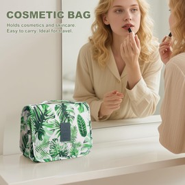 Reisekosmetiktasche, Hängende Kulturtasche für Frauen, für die Organisation von persönlichen Toilettenartikeln, Bananenblatt-Organizer mit Haken