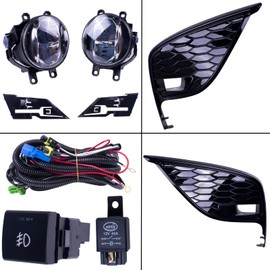 Tiny Force Pair LED Fog Light Lamps Kit Compatible With Toyota Camry (Hybrid) SE XSE 2021-2024(Not Fit Other Models) With Cover + Switch + Wiring ‎Replaces TO1039243 TO1038243 TO1039242 TO1038242