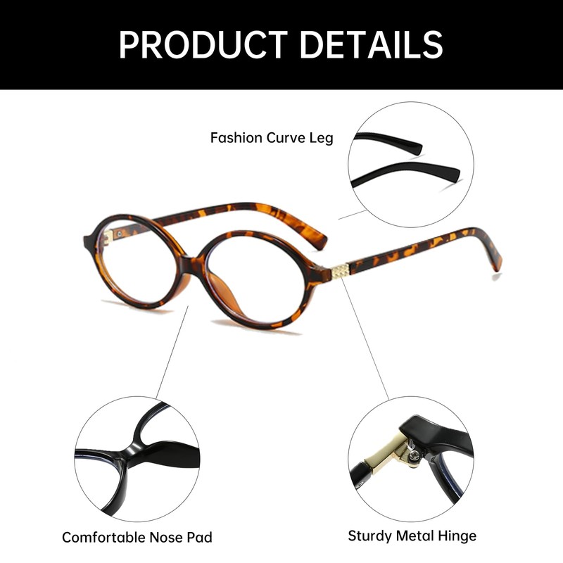 YAMEIZE Small Oval Blue Light Glasses Women - Men Retro