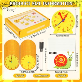 TZQFROCE Learning Clock Children's Primary School Clock Learning Demonstration Clock Model Learning Games Children from 5 6 7 8 Years Educational Game Clock for Gifts for School Learning Aid Boys