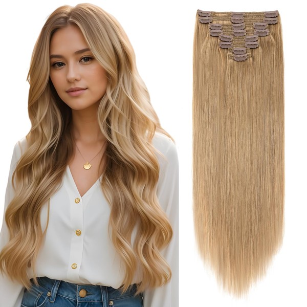 Elailite Thick Hair Extensions Human Hair Full Head 110-160g Set