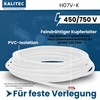Kalitec 10 m H07V-K 1.5 mm² White Wiring Cable, Flexible