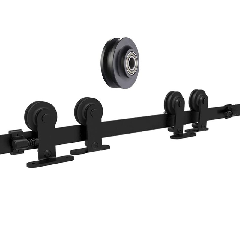 CCJH 4-20FT Bypass Sliding Barn Door Hardware Kit Single Track