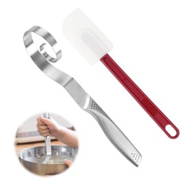 LUHOCIY Pack of 2 Dough Whisks, Stainless Steel Bread Whisk, Seamless Dough Whisk, Suitable for Kitchen Baking Set Combination, Durable and Safe Non-Toxic Material, Simple Appearance