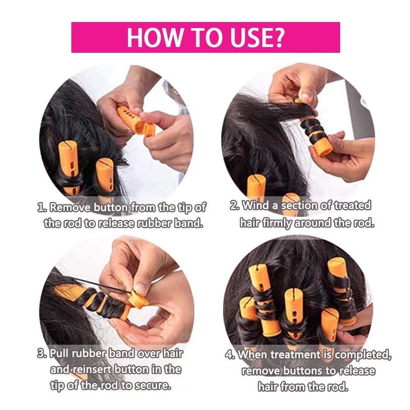 40pcs Cold Wave Perm Rods Set for Women's Long &