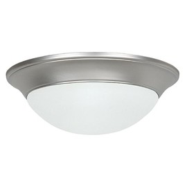 Sunset Lighting F7185-53 Flush Mount with Twist on Satin Opal Glass, Satin Nickel Finish