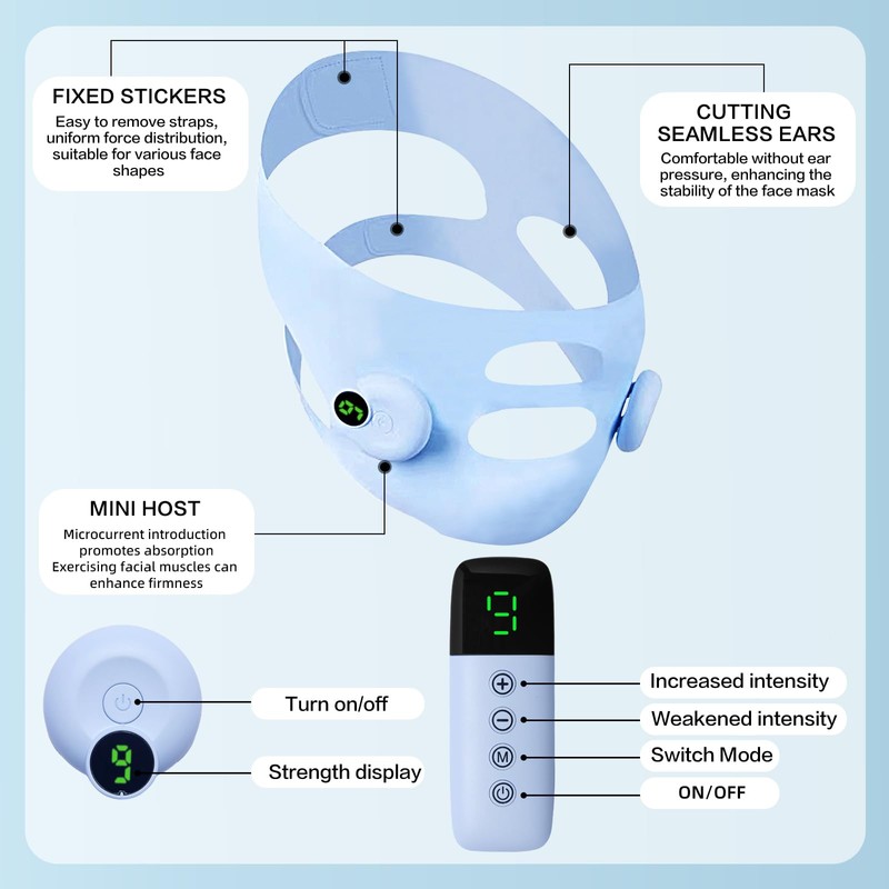 PMOTPKOM V-Shaped Face Machine Double Chin Reducer, Electric Double Chin