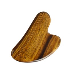 Gogogmee Massage Board Gua Sha Face Exfoliator Sc Massage Gua Sha Tools Sculptor Made of Tiger's Eye Light Brown