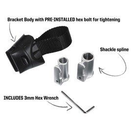 Kryptonite Transit FlexFrame-U Bracket Bike Lock Mount, Lightweight Mounting Bracket for Kryptonite U-Locks 13mm-16mm Shackles, Bicycle Attachment Accessory,Black