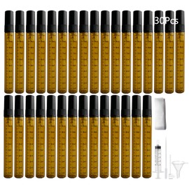 Zolrivo 30Pcs 10ml Perfume Atomizer with Scale & Filling Tools, Portable Refillable Amber Glass Mini Sprayer Bottle for Perfume, Fine Mist Fragrance Atomizer for Travel, Party & Everyday Use