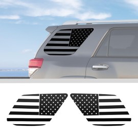 JWWY Rear Window Sticker Decor Trim Fit for 2010-2024+ Toyota 4Runner Exterior Accessories US Flag Black 2pcs