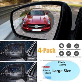 4 PCS Car Rear View Mirror Waterproof Film Side Rearview Rainproof Coating Membrane HD Nano Protective Clear Safe Driving Sticker