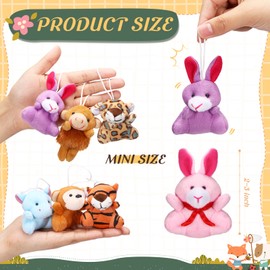 Hungdao 300 Pieces Christian Charity Donation Supplies Mini Stuffed Animals Bulk Farm Jungle Ocean Animals Tiny Critter Plush Ornament for Children Exchange Classroom Prizes Rewards Pinata Fillers