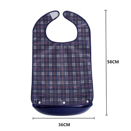 neckgeart Bib, Removable Apron, Waterproof and Oil-proof, For Seniors, Suitable for Seniors who are not able to survive or sleep or hospital, Adult Navy Size L