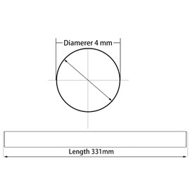 CYIWPH 2 PCS 4mm x 331mm Linear Motion Rods, Case Hardened Chrome Shaft Linear Rail Rod Shaft for 3D Printer, DIY, CNC - Metric h8 Tolerance