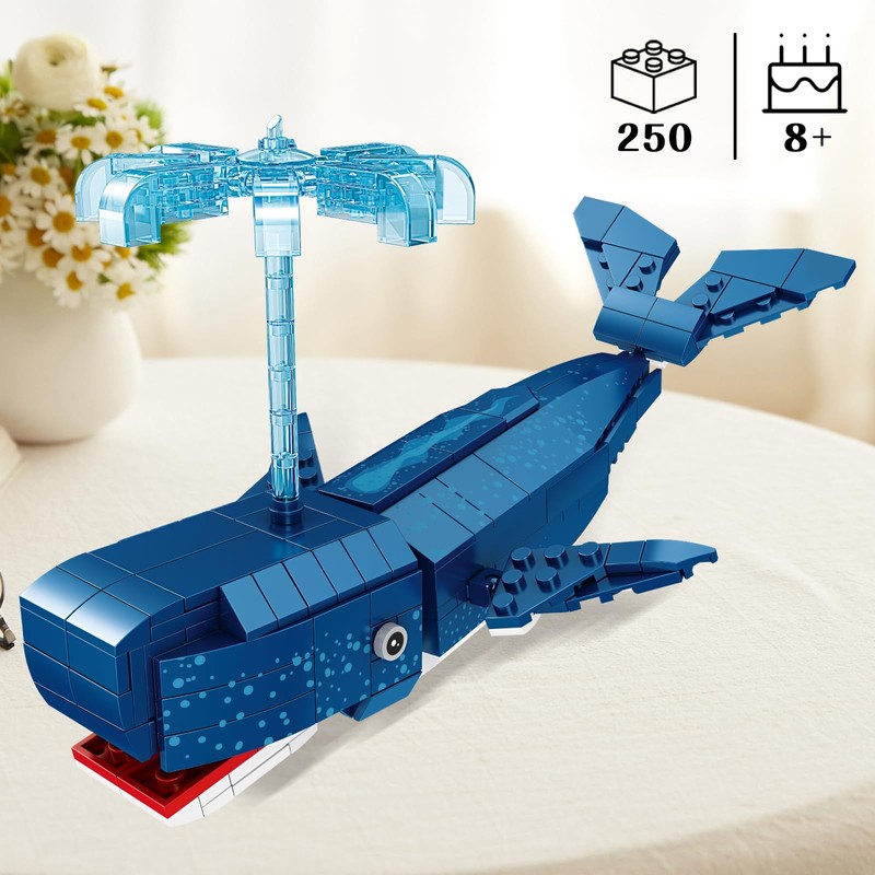 Lynda Ocean Building Blocks Blue Whale Set, 3D Ocean Creature
