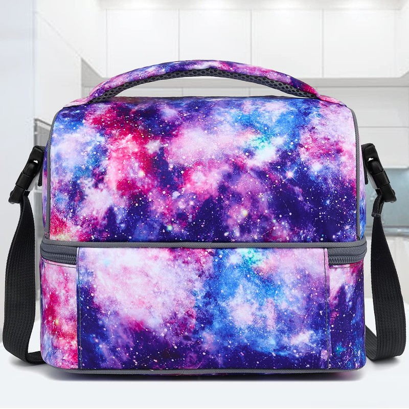 FlowFly Double Decker Cooler Insulated Lunch Bag Large Tote for