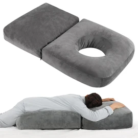 Pregnancy Pillows for Sleeping, 45.3 Inch Pregnancy Massage Pillow Full Body Pillow with Removable Cover - Support for Back, Legs, Belly, HIPS for Pregnant Women (Dark Grey)