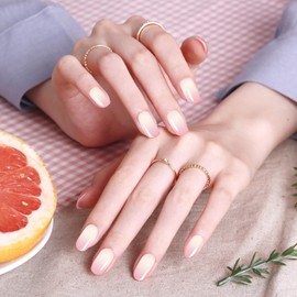 MWOOT Semi Cured Gel Nägel Strips, Nagelfolien UV Härtend Work with Lamp Cured UV Gel Folien, Nagelsticker Selbstklebend Kit, Nagelaufkleber Für UV Lampe, Full Nail Wraps for Women(Rosa)