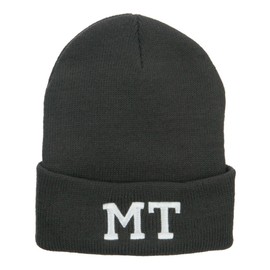 e4Hats.com MT Montana State Embroidered Long Beanie - Dk Grey OSFM