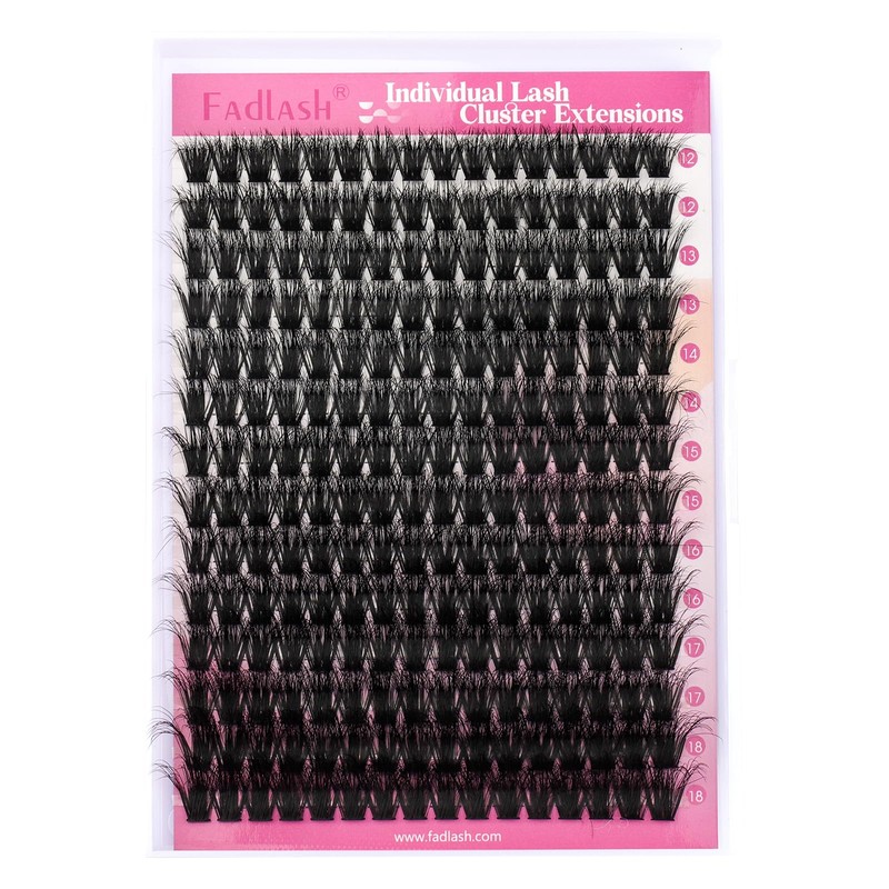 FADLASH Lash Clusters 100D Fluffy Eyelash Clusters 12-18mm Individual Lashes