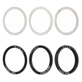 Teegxddy Bicycle Inner Bearing Seal Bicycle Crank 24 mm Lower Spacer Crankset Washers for Road Bicycles for BB86/91/92/BB30/PF30, 6 Pieces (A), black, M