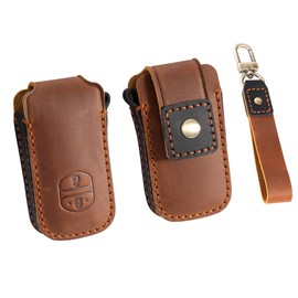 PIMOHI Prius Key Case, 30 Series Genuine Leather, Aqua, Key Cover, Prius α 86, Vitz, Corolla Leather, Smart Key Case, Key Holder, 2 Buttons, Lightweight, Fashionable, Braun