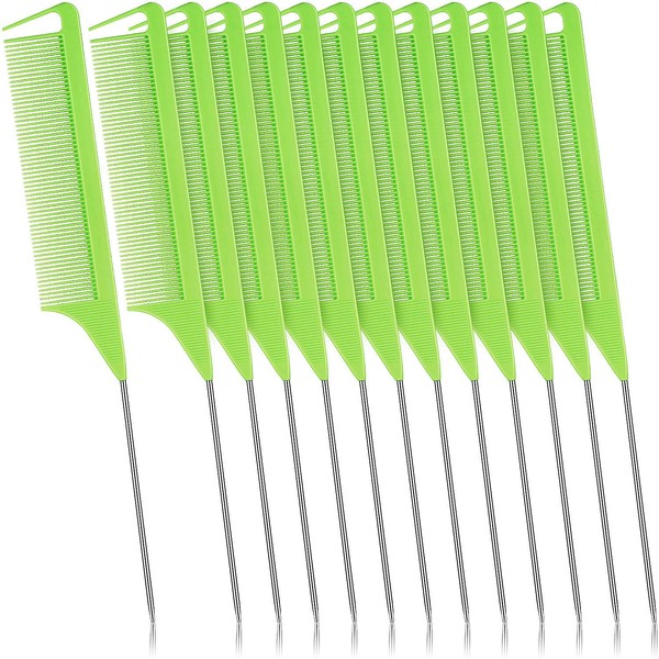 12 Pieces Parting Comb for Braids, Rat Tail Comb Pintail