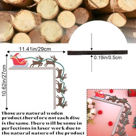 Christmas Door Corner Decoration - Santa and Reindeer, Christmas Door Sign, Wood Frame Corner Decoration, Christmas Door Corners