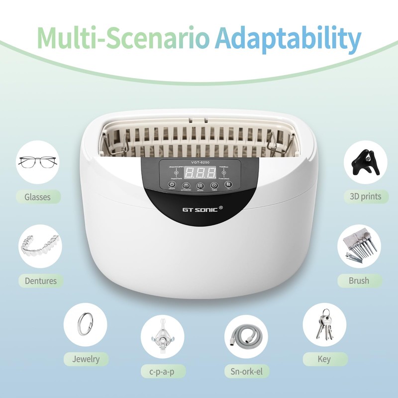 Ul/tra/sonic Cleaner 2.5L, Portable Sonic Cleaning Machine with Timer &