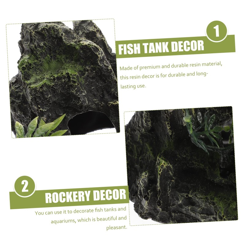 Levemolo Fish Tank Decoration Realistic Resin Rockery Large Scale Fish