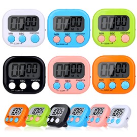12 Pack Digital Kitchen Timers for Cooking, Small Magnetic Countdown Classroom Timers for Teachers Kids, Big Digits Loud Alarm Backing Stand Timers for Kitchen, Shower, Study, Work, Exercise Training