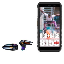 BoxWave Gaming Gear Compatible with Ulefone Armor X11 Pro - Touchscreen QuickTrigger Auto, Trigger Buttons Autofire Gaming Mobile FPS - Jet Black