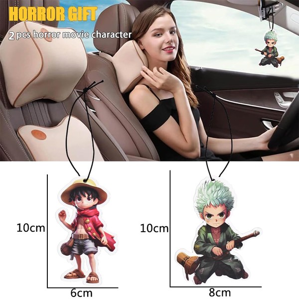 RNNHDYT Anime Luffy Auto Lufterfrischer 2 Stck Auto Duft Anh?nger