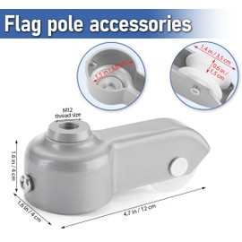 BRUBAKER Flag Pole Repair Kit - Aluminum Flagpole Hardware Parts Replacement Sections for Flagpoles with 1.5 in Diameter - Rope + Cleat Hook + Snap Hooks + Pulley Truck Top - Accessories Set