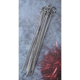 Ruwado 15 Pcs 20cm Turkey Lacers for Trussing Turkey Short Stainless Steel Meat Roasting Trussing Needles Poultry Grilling Supplies for Barbecue BBQ Cooking Kitchen Chicken Roast Supplies