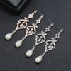 mecresh Retro Diamond Hollow Chandelier Teardrop Dangle Stud Earrings Formal