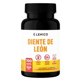 Diente de León 500 mg | Suplemento Alimenticio en Cápsulas | 100 Cápsulas | Alta Absorción | Sin Gluten y Sin Aditivos | Marca Lenico