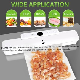 Vacuum Sealer, Vacuum Sealer, Automatic Food Sealer for Dry or Moist Food, 25 cm Long & Stable Weld, Film Welding Machine with 10 Vacuum Bags