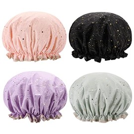 Tbestmax Gorro Ducha Mujeres Niñas Pelo Largo Grueso Baño Impermeable Reutilizable Doble
