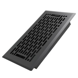 Howeall 4x8 Inches Heavy Duty Walkable Floor Register - Easy Adjust Air Supply Lever Decorative Floor Vent Covers, Boston Design Vent Covers for Home - Matte Black
