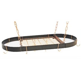 Oval Hanging Pot Rack Finish: Black / Copper