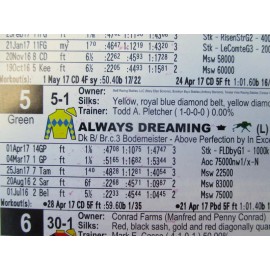 143rd Kentucky Derby Churchill Downs  program  Always Dreaming John Valezquez