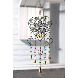 Namaste Heart and Glass Bead Wind Chime - Fair Trade